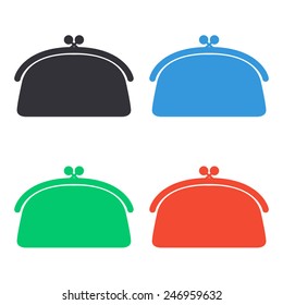 purse icon - colored vector illustration