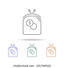 purse icon. Element multi color female accessories icons for mobile concept and web apps. Thin line  icon for website design and development, app development. Premium icon on white background