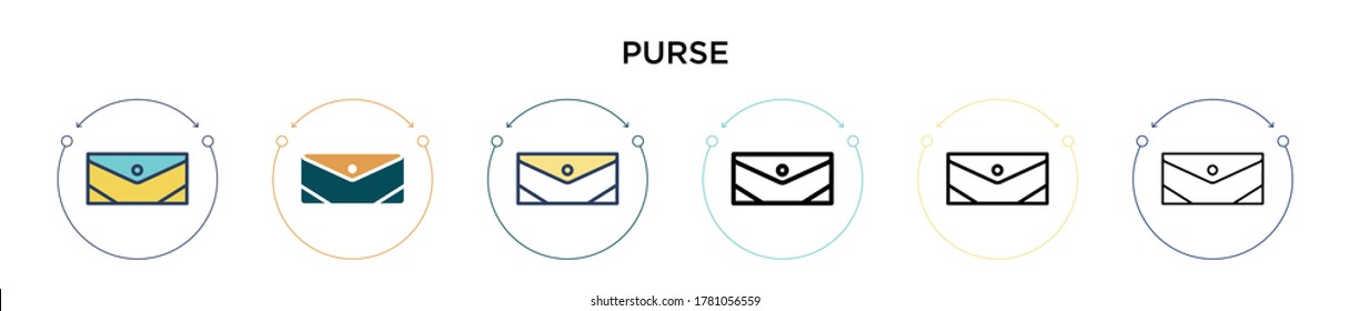 Icono de la maleta en el estilo relleno, delgado, contorno y trazo. Ilustración vectorial de dos iconos vectoriales de colores y negro se pueden utilizar para móviles, ui, web