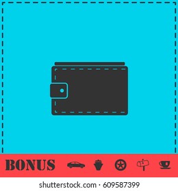 Purse icon flat. Simple vector symbol and bonus icon