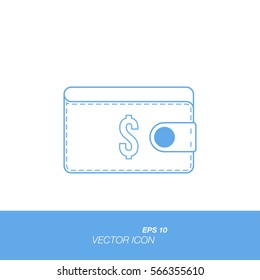 Purse icon in flat style isolated on white background. Purse symbol for your design and logo. Vector illustration EPS 10.