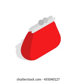 Purse icon in isometric 3d style isolated on white background. Money symbol