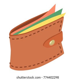 Purse icon. Isometric illustration of purse vector icon for web