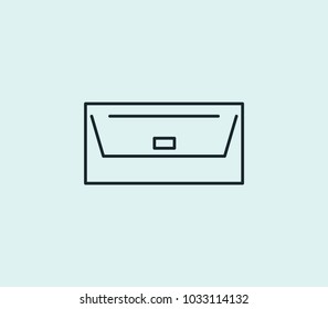 Purse icon line isolated on clean background. Purse icon concept drawing icon line in modern style. Vector illustration for your web site mobile logo app UI design.