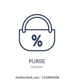 Purse icon. Purse linear symbol design from Payment collection. Simple outline element vector illustration on white background.