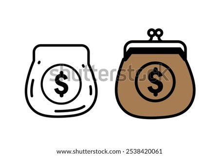 Purse icon logo design template isolated illustration