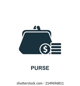 Purse icon. Monochrome simple Banking icon for templates, web design and infographics