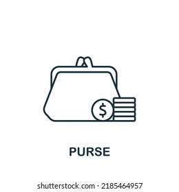 Purse icon. Monochrome simple Banking icon for templates, web design and infographics