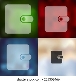 purse icon on blurred background