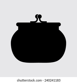  purse icon on a grey background