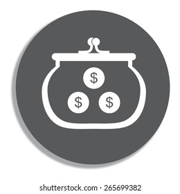 purse icon on a grey background