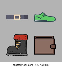 purse icon set. vector set about belt, wallet and shoe icons set.