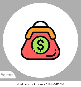 Purse icon sign vector,Symbol, logo illustration for web and mobile