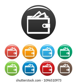 Purse icon. Simple illustration of purse vector icons set color isolated on white