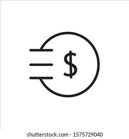 Purse icon vector with dollar illustration