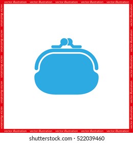 purse icon vector illustration eps10. Isolated badge  flat design for website or app - stock graphics