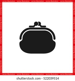 purse icon vector illustration eps10. Isolated badge  flat design for website or app - stock graphics