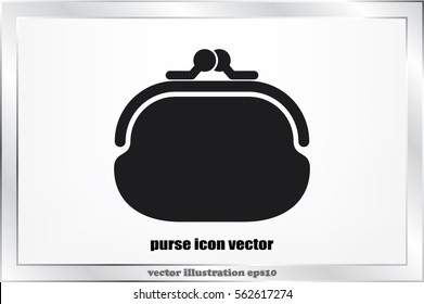 purse icon vector illustration eps10. Isolated badge  flat design for website or app - stock graphics.