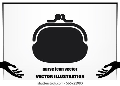 purse icon vector illustration eps10. Isolated badge  flat design for website or app - stock graphics.