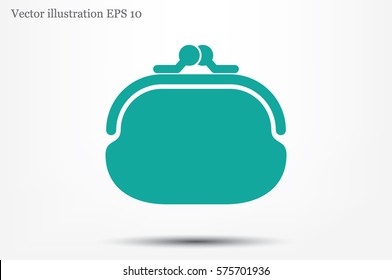 purse icon vector illustration eps10. Isolated badge  flat design for website or app - stock graphics.