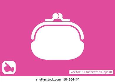 purse icon vector illustration eps10. Isolated badge  flat design for website or app - stock graphics