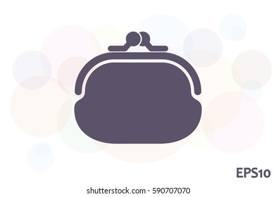 purse icon vector illustration eps10. Isolated badge  flat design for website or app - stock graphics.