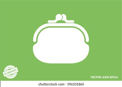 purse icon vector illustration eps10. Isolated badge  flat design for website or app - stock graphics