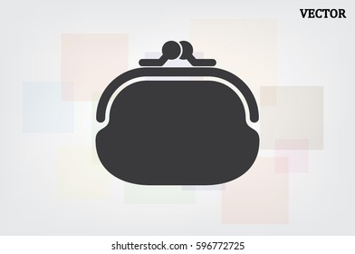 purse icon vector illustration eps10. Isolated badge  flat design for website or app - stock graphics
