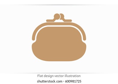 purse icon vector illustration eps10. Isolated badge  flat design for website or app - stock graphics
