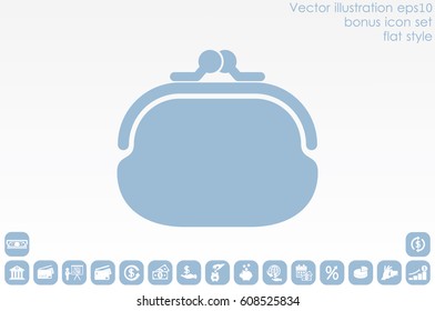 purse icon vector illustration eps10. Isolated badge  flat design for website or app - stock graphics