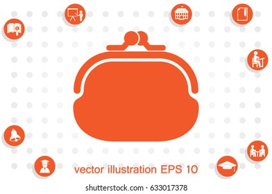 purse icon vector illustration eps10. Isolated badge  flat design for website or app - stock graphics