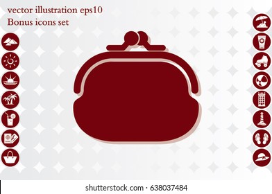 purse icon vector illustration eps10. Isolated badge  flat design for website or app - stock graphics