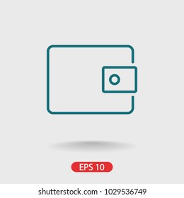 Purse icon vector illustration. Linear symbol with thin outline. The thickness is edited. Minimalist style.