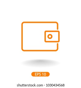 Purse icon vector illustration. Linear symbol with thin outline. The thickness is edited. Minimalist style.