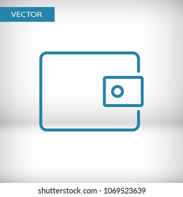 Purse icon vector illustration. Linear symbol with thin outline. The thickness is edited. Minimalist style.