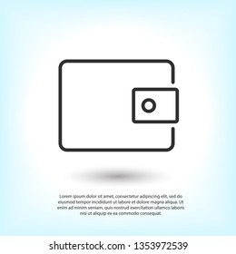 Purse icon vector illustration. Linear symbol with thin outline. The thickness is edited. Minimalist style.