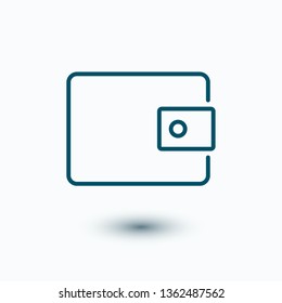 Purse icon vector illustration. Linear symbol with thin outline. The thickness is edited. Minimalist style.