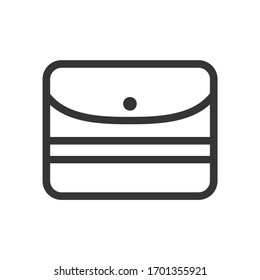 Purse icon vector isolated with line art style. Saving money symbols.