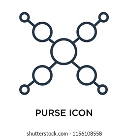 Purse icon vector isolated on white background, Purse transparent sign , thin symbol or stroke element design in outline style