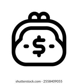 purse icon. vector line icon for your website, mobile, presentation, and logo design.