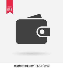 Purse icon vector. Money sign Isolated on white. Pay, online mobile payment, bill, salary, shopping concept. Flat style for graphic design, logo, web, Website, social media, UI, app, EPS10
