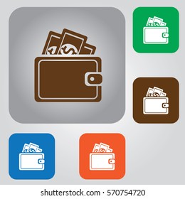 Purse icon vector. Money sign. Wallet Icon in trendy
