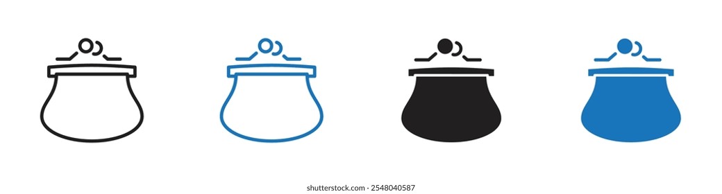 Portemonnaie-Symbol Vektorsatz-Umriss