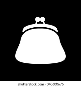 The purse icon. Wallet, pouch and money symbol. Flat Vector illustration