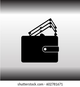 Purse icon, wallet vector illustration