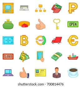 Purse icons set. Cartoon set of 25 purse vector icons for web isolated on white background