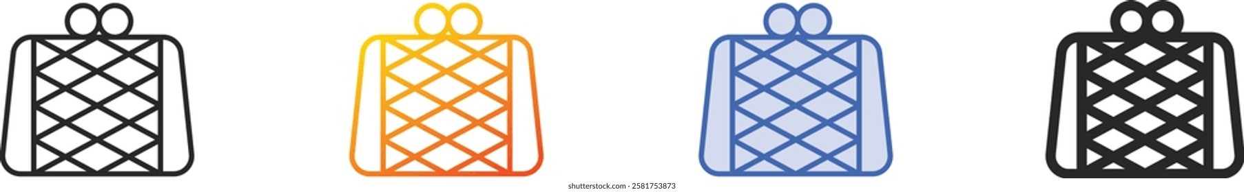 purse icon.Thin Linear, Gradient, Blue Stroke and bold Style Design Isolated On White Background