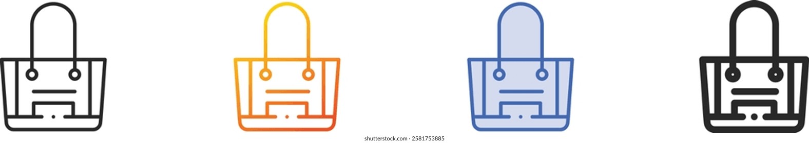 purse icon.Thin Linear, Gradient, Blue Stroke and bold Style Design Isolated On White Background