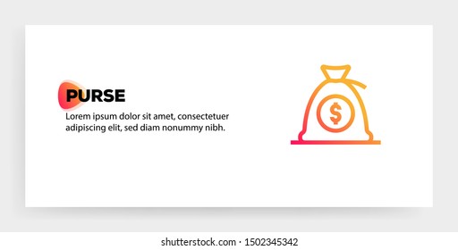PURSE AND ILLUSTRATION ICON CONCEPT