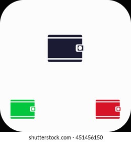 Purse Illustration set. Blue, green, red icon.